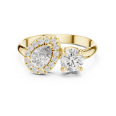Toi Et Moi Pear & Round Diamond Ring
