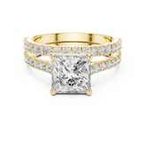 Princess-Cut Pave Diamond Bridal Ring Set