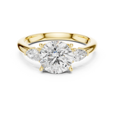 Pear Accent Round Cut Three Stone Promise Ring