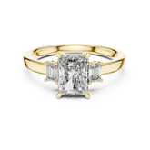 Three Stone Radiant Cut Lab Diamond Promise Ring