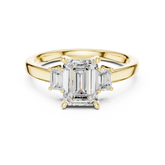 Three Stone Emerald Cut Lab Diamond Promise Ring
