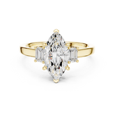 Three Stone Marquise Cut Lab Diamond Promise Ring