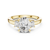 Three Stone Oval Cut Lab Diamond Promise Ring