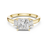 Three Stone Princess Cut Lab Diamond Promise Ring
