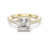 Asscher Cut Lab Grown Diamond Engagement Ring