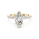 Marquise Cut Diamond Engagement Ring With Diamond Band