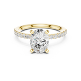 Oval Cut Diamond Engagement Ring With Diamond Band