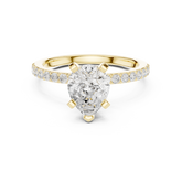 Pear Cut Diamond Engagement Ring With Diamond Band