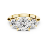 Round Cut Triple Stone Ring