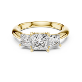 Princess Cut Three-Stone Diamond Ring