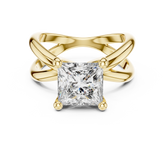 Criss-Cross Princess Cut Diamond Solitaire Ring