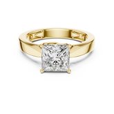 Princess Cut Diamond Solitaire Thick Ring