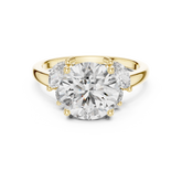 Round Brilliant Cut Diamond With Marquise Side Stones Ring