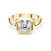 Asscher Cut Bezel Set Lab Diamond Solitaire Ring