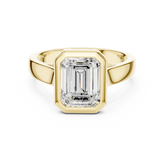 Emerald Cut Bezel Set Lab Diamond Solitaire Ring