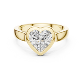 Heart Cut Bezel Set Lab Diamond Solitaire Ring