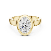 Oval Cut Bezel Set Lab Diamond Solitaire Ring