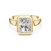 Radiant Cut Bezel Set Lab Diamond Solitaire Ring