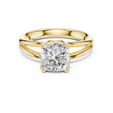 Classic Cushion Cut Double Prong Solitaire Diamond Ring