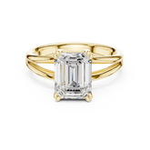 Classic Emerald Cut Double Prong Solitaire Diamond Ring
