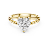Classic Heart Cut Double Prong Solitaire Diamond Ring