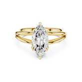 Classic Marquise Cut Double Prong Solitaire Diamond Ring