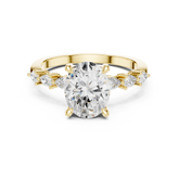Oval Cut Diamond Milgrain with Hidden Pave Bridge Engagement Ring