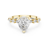 Pear Cut Diamond Milgrain with Hidden Pave Bridge Engagement Ring