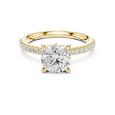 Round Cut Diamond with Marquise Hidden Accents Pave Band Ring