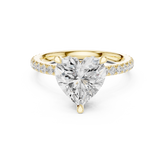 Heart Cut Diamond Double Hidden Halo and Pave Engagement Ring