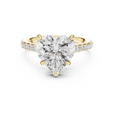 Pave Set Heart Cut Diamond Hidden Halo Ring