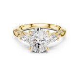 Oval And Pear Cut Trilogy Milgrain Pave Set Ring