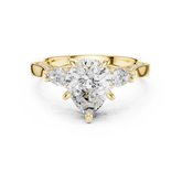 Pear And Pear Cut Trilogy Milgrain Pave Set Ring