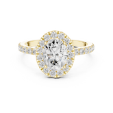 Oval Cut Diamond Halo Pave Ring