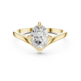Curved Shank Oval Cut Solitaire Ring
