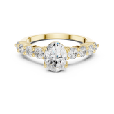 Oval Diamond Prong Set Tapered Engagement Ring