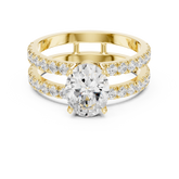 Oval Cut Diamond Double Row Band Engagement Ring