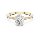 Oval Cut Diamond with Channel-Set Pavé Engagement Ring