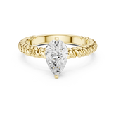 Pear Cut Twisted Rope Shank Solitaire Engagement Ring