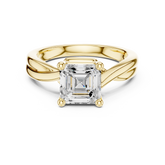 Twisted Shank Asscher Diamond Solitaire Ring