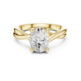 Twisted Shank Oval Diamond Solitaire Ring