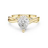Twisted Shank Pear Diamond Solitaire Ring