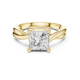 Twisted Shank Princess Diamond Solitaire Ring