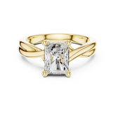 Twisted Shank Radiant Diamond Solitaire Ring