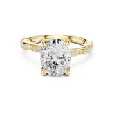 Oval Cut Diamond Engagement Ring With Vintage Milgrain Band