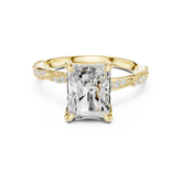 Radiant Cut Diamond Engagement Ring With Vintage Milgrain Band