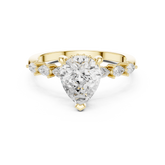Pear Cut Diamond Anniversary Ring With Pear Side Stone