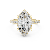 Pave Set Marquise Diamond Hidden Halo Ring