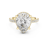 Pave Set Pear Diamond Hidden Set Ring