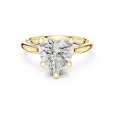 Solitaire Heart Diamond Migraine Under-Halo Accents Ring